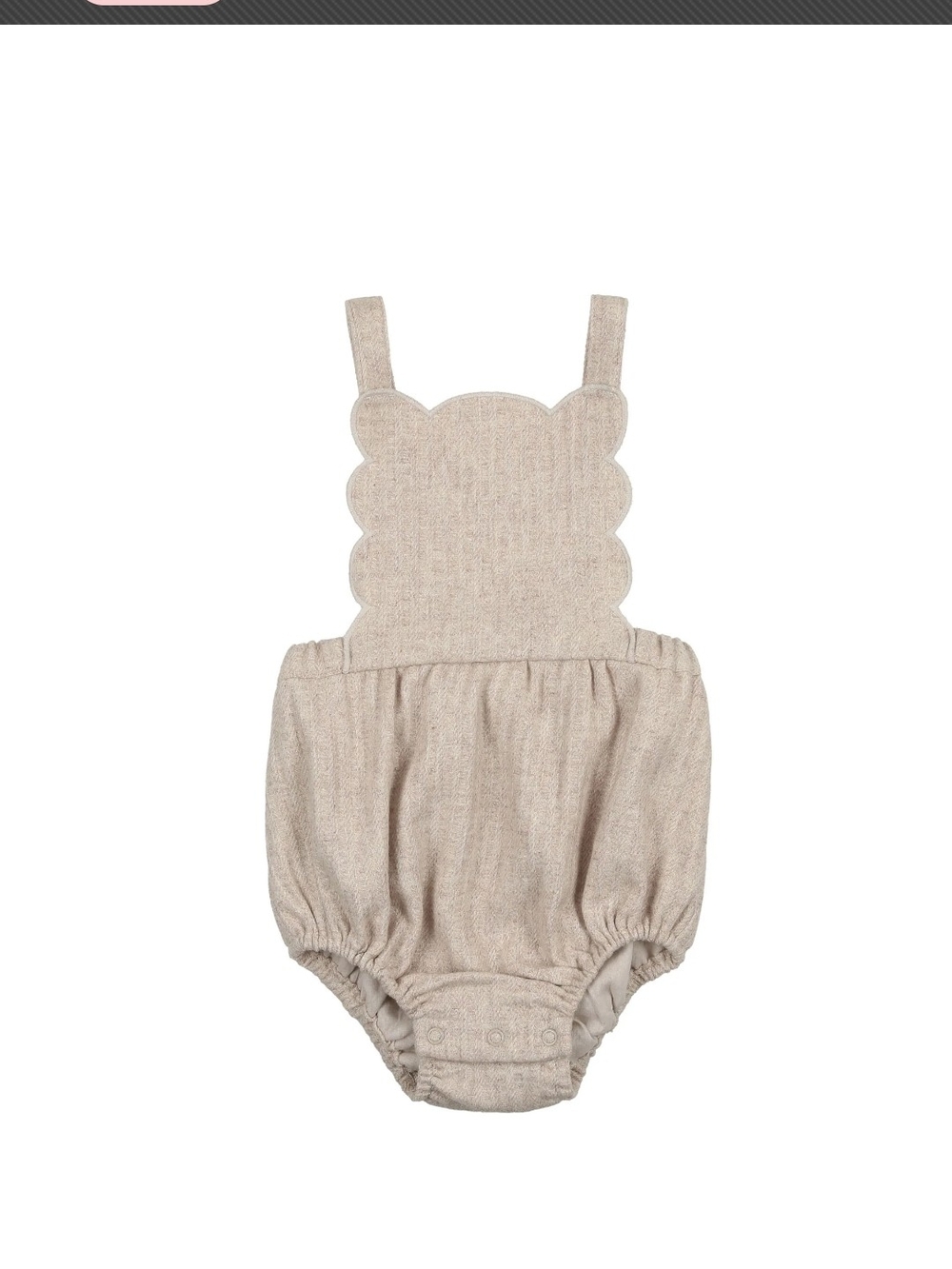 Coco Blanc Oat Scalloped Romper
